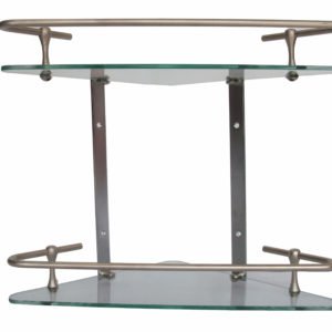 ESQUINERO DOBLE con vidrio CRISTAL 380x365x285 mm BRONCE CROMO ACCECO