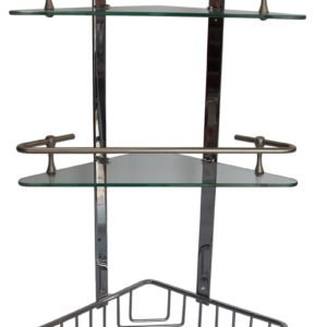 ESQUINERO TRIPLE con 2 vidrios CRISTAL 380x590x285 mm BRONCE CROMO ACCECO