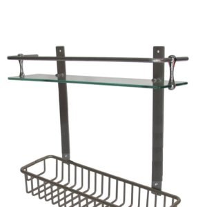 REPISA DOBLE con vidrio CRISTAL 425x365x125 mm BRONCE CROMO ACCECO