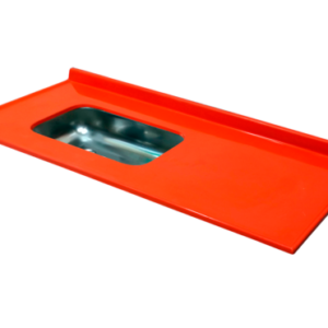 MESADA C/ BACHA IZQUIERDA DE ACERO 1.40 mts "ROJO"