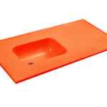 MESADA C/BACHA DERECHA MARMOL SINTETICO 1.20 mts "ROJO"