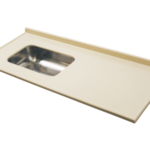 MESADA C/ BACHA IZQUIERDA DE ACERO 1.40 mts "BEIGE"