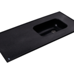 MESADA C/BACHA DERECHA MARMOL SINTETICO 1.40 mts "NEGRO"