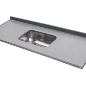 MESADA C/ BACHA CENTRAL DE ACERO 1.80 mts "GRIS CLARO"