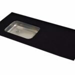 MESADA C/ BACHA IZQUIERDA DE ACERO 1.20 mts "NEGRO"