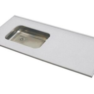 MESADA C/ BACHA IZQUIERDA DE ACERO 1.40 mts "GRIS CLARO"