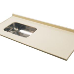 MESADA C/BACHA IZQUIERDA MARMOL SINTETICO 1.40 mts "BEIGE"
