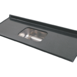 MESADA C/ BACHA CENTRAL DE ACERO 1.60 mts "GRIS OSCURO"