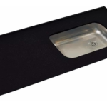 MESADA C/ BACHA DERECHA DE ACERO 1.20 mts "NEGRO"