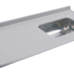 MESADA C/BACHA DERECHA MARMOL SINTETICO 1.40 mts "GRIS CLARO"