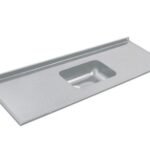 MESADA C/ BACHA CENTRAL MARMOL SINTETICO 1.60 mts "GRIS CLARO" DURAFORT