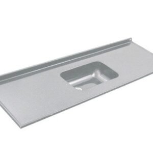 MESADA C/ BACHA CENTRAL MARMOL SINTETICO 1.60 mts "GRIS CLARO" DURAFORT