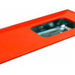 MESADA C/ BACHA DERECHA DE ACERO 1.40 mts "ROJO" DURAFORT