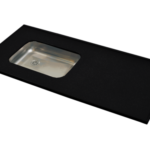 MESADA C/BACHA IZQUIERDA MARMOL SINTETICO 1.40 mts "NEGRO"