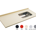 MESADA C/ BACHA DERECHA DE ACERO 1.40 mts "BEIGE" DURAFORT