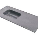 MESADA C/BACHA IZQUIERDA MARMOL SINTETICO 1.40 mts "GRIS OSCURO" DURAFORT