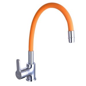 [79028]-MONOCOMANDO COCINA MESADA c/ manguera flexible NARANJA Mod
