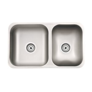 [77356]-BACHA DOBLE BAJO MESADA Linea Semi-Lujo 64x37x18 Acero 304 18/8 MI PILETA