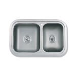 [76866]-BACHA DOBLE ENCASTRABLE LUJO 70x43x20 Acero 304 18/10 MI PILETA